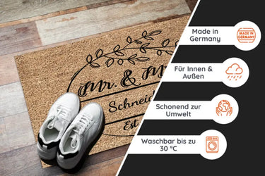 Rubinie - Personalisierte Fußmatte zur Hochzeit